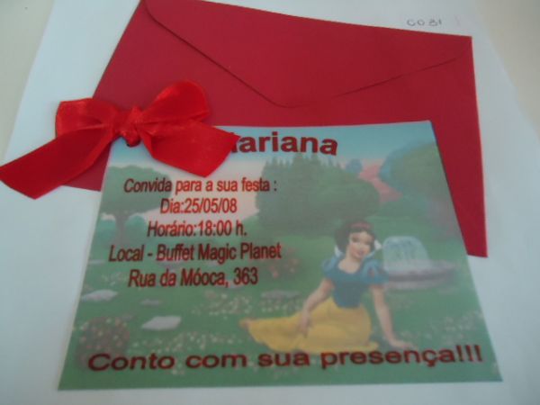 CONVITE BRANCA DE NEVE